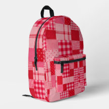 Motif patchwork rose rouge