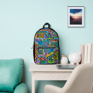 Sac À Dos Imprimé Motif Peint À La Main Et Numériquement Art 53