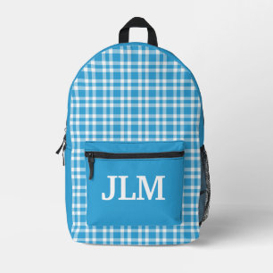 Sac À Dos Imprimé Motif personnalisé à carreaux bleus et blancs