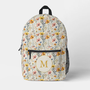 Sac À Dos Imprimé Motif personnalisé Fleurs de prairie Gouache
