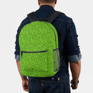 Sac À Dos Imprimé Motif Pixel Vert Rétro Jeu 8 Bits
