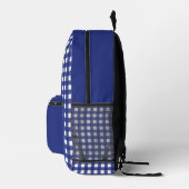 Sac À Dos Imprimé Motif Plaid bleu et blanc minimal (Droite)