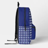 Sac À Dos Imprimé Motif Plaid bleu et blanc minimal (Gauche)
