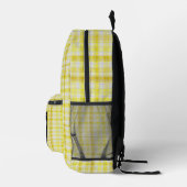 Sac À Dos Imprimé Motif Plaid En vichy Vérifier le Monogramme blanc  (Droite)