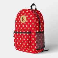 Motif pois d'or en rouge