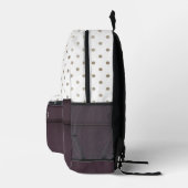 Sac À Dos Imprimé Motif pois et prune poudré avec nom (Droite)