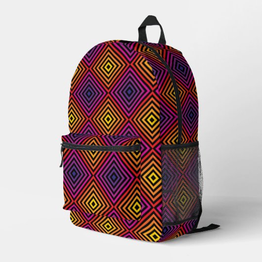 Sac À Dos Imprimé Motif psychédélique Rainbow Chevron (Coin arrière droit)