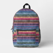 Sac À Dos Imprimé Motif Rainbow Denim (Recto)
