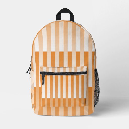 Sac À Dos Imprimé Motif rayé blanc orange (Recto)