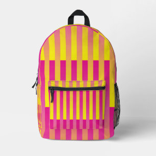 Sac À Dos Imprimé Motif rayé orange jaune rose
