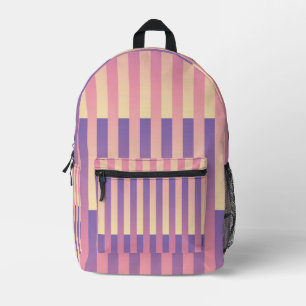 Sac À Dos Imprimé Motif rayé rose violet jaune