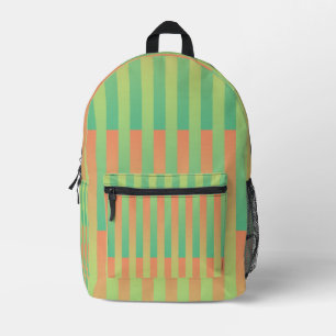 Sac À Dos Imprimé Motif rayé vert orange
