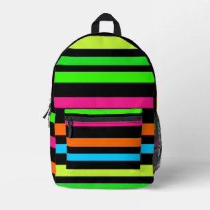 Sac À Dos Imprimé Motif Rayures Néon