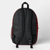 Sac À Dos Imprimé Motif rayures rouges noires (Verso)