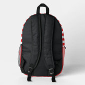 Sac À Dos Imprimé Motif rayures verticales rouges et blanches classi (Verso)