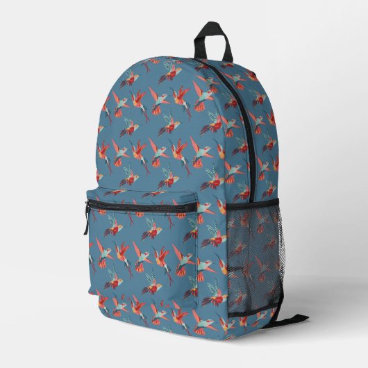 Sac À Dos Imprimé Motif Retro Hummingbird (Coin arrière droit)