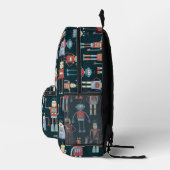Sac À Dos Imprimé Motif robotique rétro (Droite)