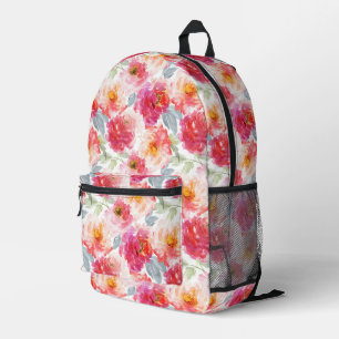 Sac À Dos Imprimé Motif rose Aquarelle Peony