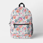Sac À Dos Imprimé Motif Rose peint (Recto)