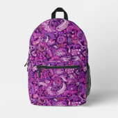 Sac À Dos Imprimé Motif rose violet Paisley (Recto)