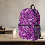 Sac À Dos Imprimé Motif rose violet Paisley<br><div class="desc">Cette conception peut être personnalisée en choisissant l'option Modifier la conception. Vous pouvez également transférer sur d'autres objets. Contactez-moi à l'adresse colorflowcreations@gmail.com ou utilisez l'option conversation en haut de la page si vous souhaitez avoir cette conception sur un autre produit ou si vous avez besoin d'aide pour cette conception. Voir...</div>