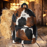 Motif rustique de la vache blanche