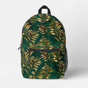 Sac À Dos Imprimé Motif sans couture avec des fougères dorées