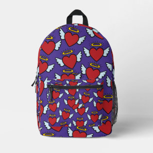 Sac À Dos Imprimé Motif sans couture de cœurs d'ange ailés Y2K