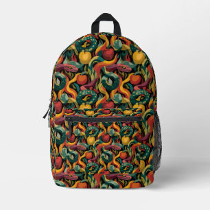 Sac À Dos Imprimé Motif sans couture vibrant avec serpents et pommes