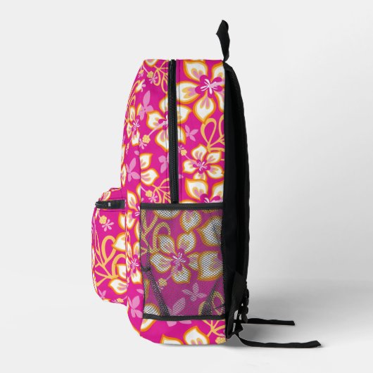 Sac À Dos Imprimé Motif SURF JUNGLE EN ROSE CHAUDE (Droite)