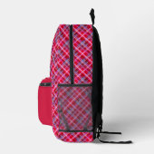 Sac À Dos Imprimé Motif Tartan élégant Monogramme rouge (Droite)