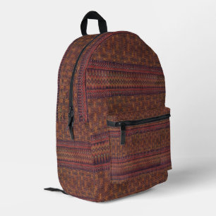 Sac À Dos Imprimé Motif textile tissé terreux inspiré de l'Ikat thaï