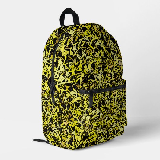Sac À Dos Imprimé Motif Triangle Noir Jaune (Coin arrière gauche)