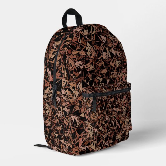 Sac À Dos Imprimé Motif Triangle Noir Marron (Coin arrière gauche)