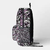 Sac À Dos Imprimé Motif Triangle Noir Violet (Droite)