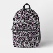 Sac À Dos Imprimé Motif Triangle Noir Violet (Recto)