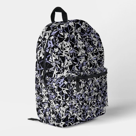 Sac À Dos Imprimé Motif Triangle Noir Violet (Coin arrière gauche)
