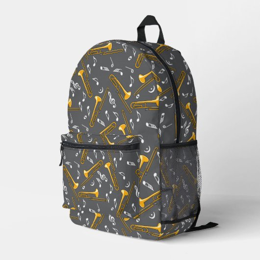 Sac À Dos Imprimé Motif Trombone Music Notes (Coin arrière droit)