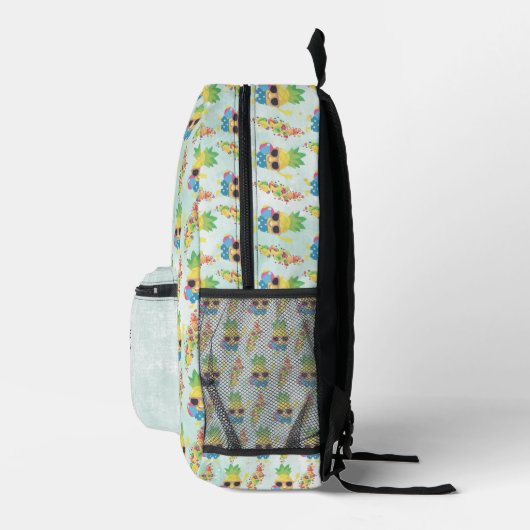 Sac À Dos Imprimé Motif Tropical Amusant avec Nom Personnalisé & Mon (Droite)