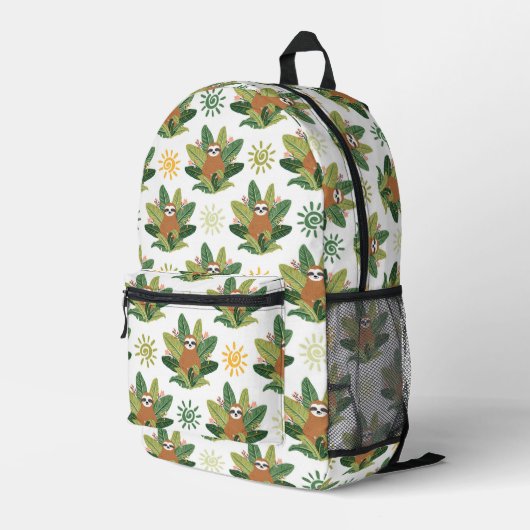 Sac À Dos Imprimé Motif Tropical Sloth (Coin arrière droit)