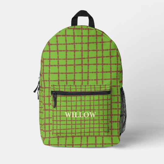 Sac À Dos Imprimé Motif vert et Brown (Recto)
