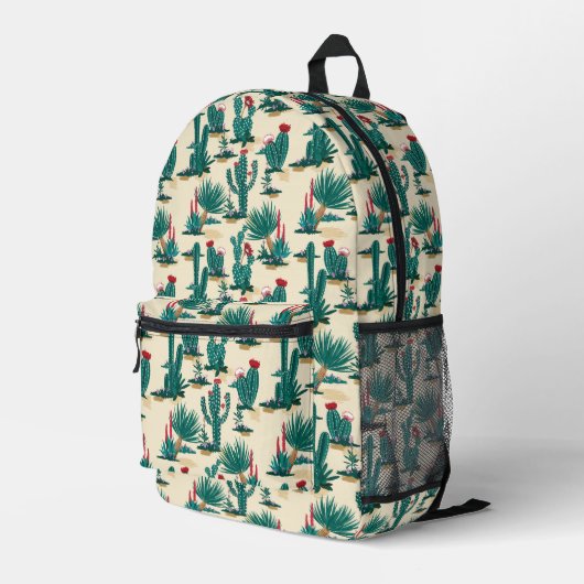 Sac À Dos Imprimé Motif vert et rouge Cactus (Coin arrière droit)