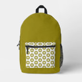 Sac À Dos Imprimé Motif Vert Olive (Recto)