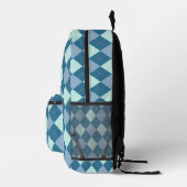 Sac À Dos Imprimé Motif vintage Argyle bleu (Droite)
