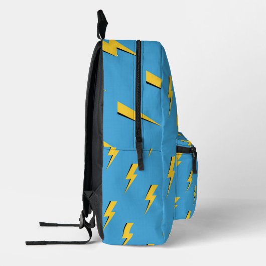 Sac À Dos Imprimé Motif Yellow Lightning Blue Arrière - plan Y2K (Gauche)