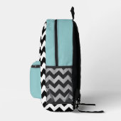 Sac À Dos Imprimé Motif Zigzag noir et blanc, Chevron, Bleu (Droite)