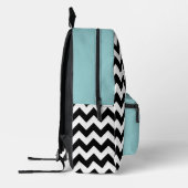 Sac À Dos Imprimé Motif Zigzag noir et blanc, Chevron, Bleu (Gauche)