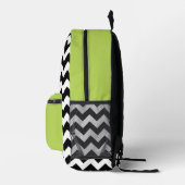 Sac À Dos Imprimé Motif Zigzag noir et blanc, Chevron, Vert (Droite)