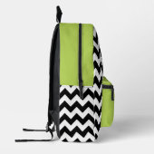 Sac À Dos Imprimé Motif Zigzag noir et blanc, Chevron, Vert (Gauche)