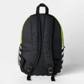 Sac À Dos Imprimé Motif Zigzag noir et blanc, Chevron, Vert (Verso)